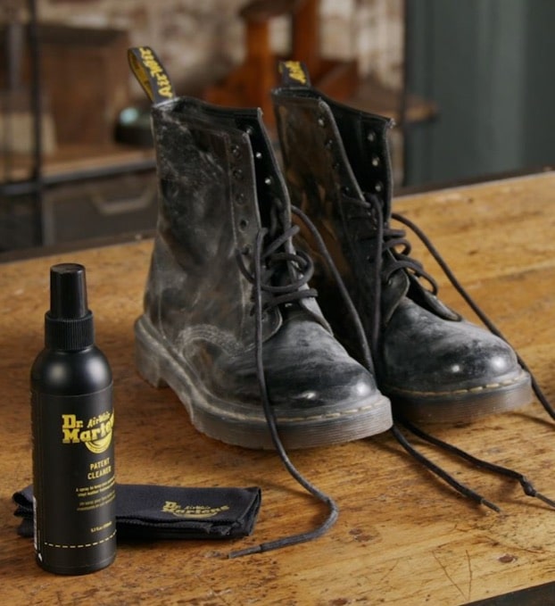 bota CÓMO LIMPIAR CALZADO DR. MARTENS DE CUERO CHAROL