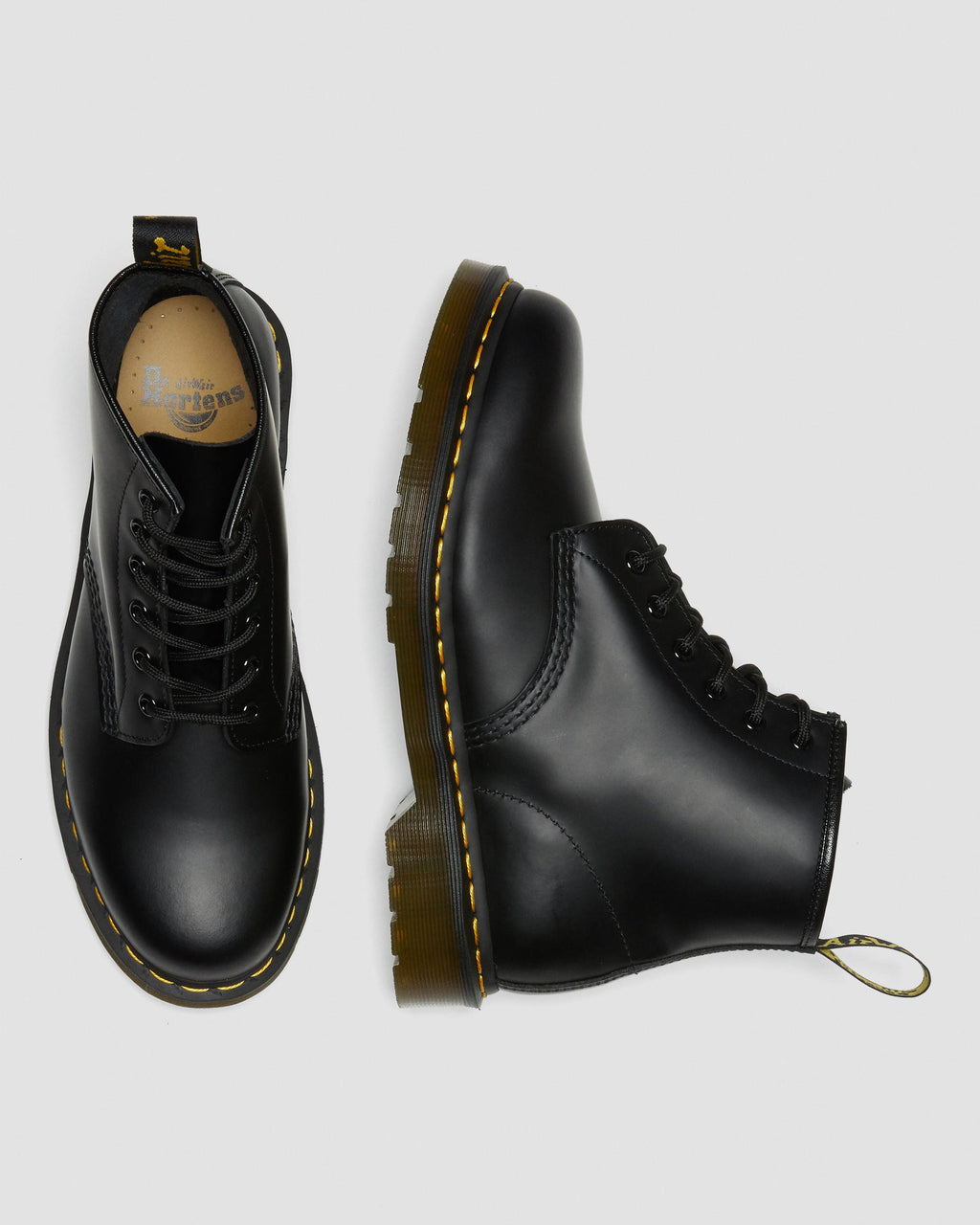 Botines 101 Yellow Stitch de cuero Smooth