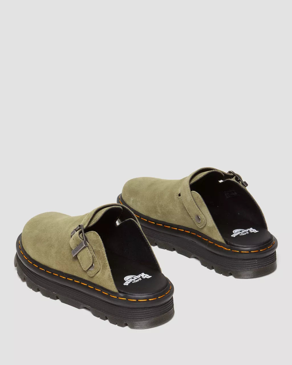 Zuecos con plataforma Zebzag de Gamuza Dr. Martens - vista lateral