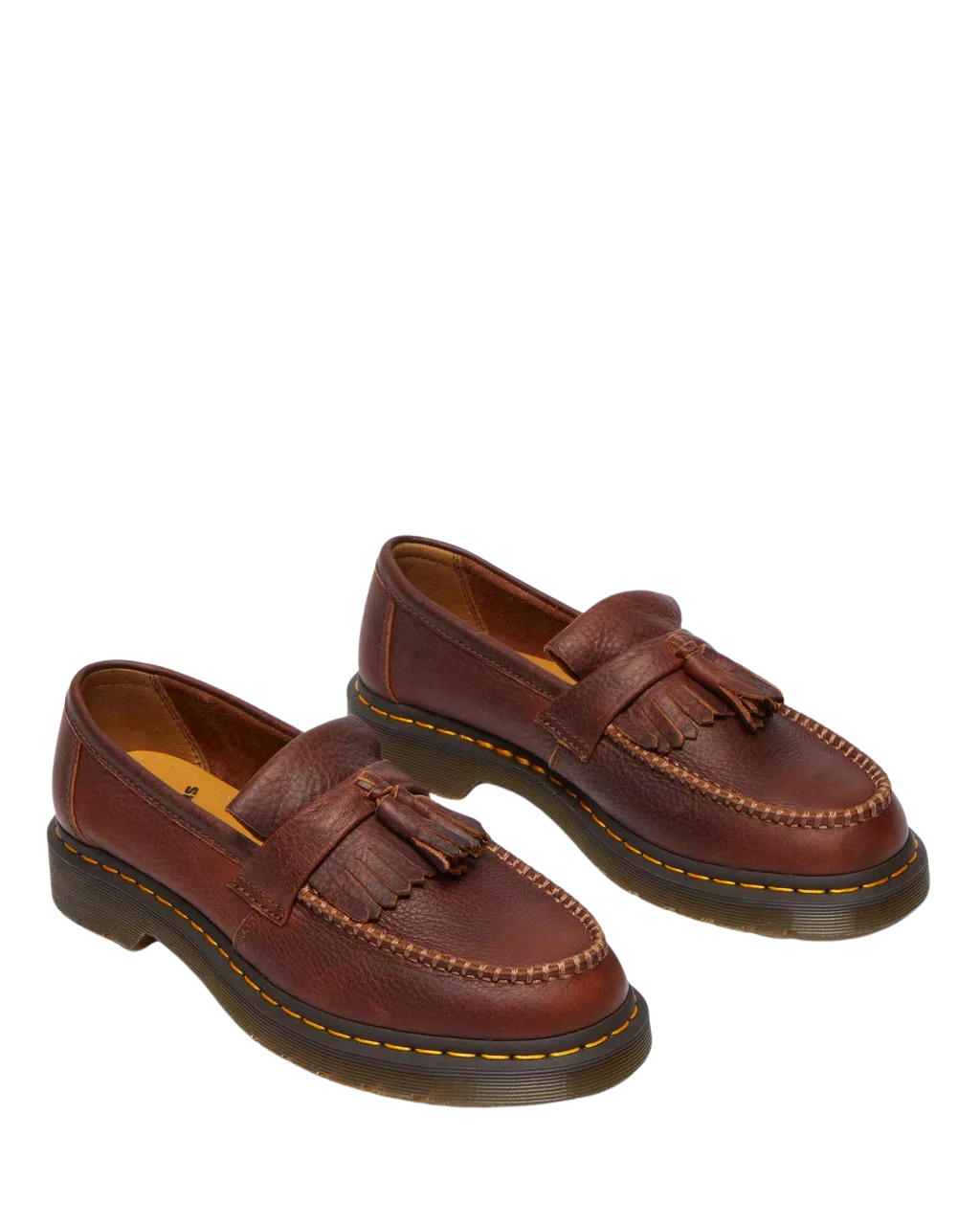 Mocasines Adrian Yellow Stitch de cuero Ambassador con borlas Cashew
