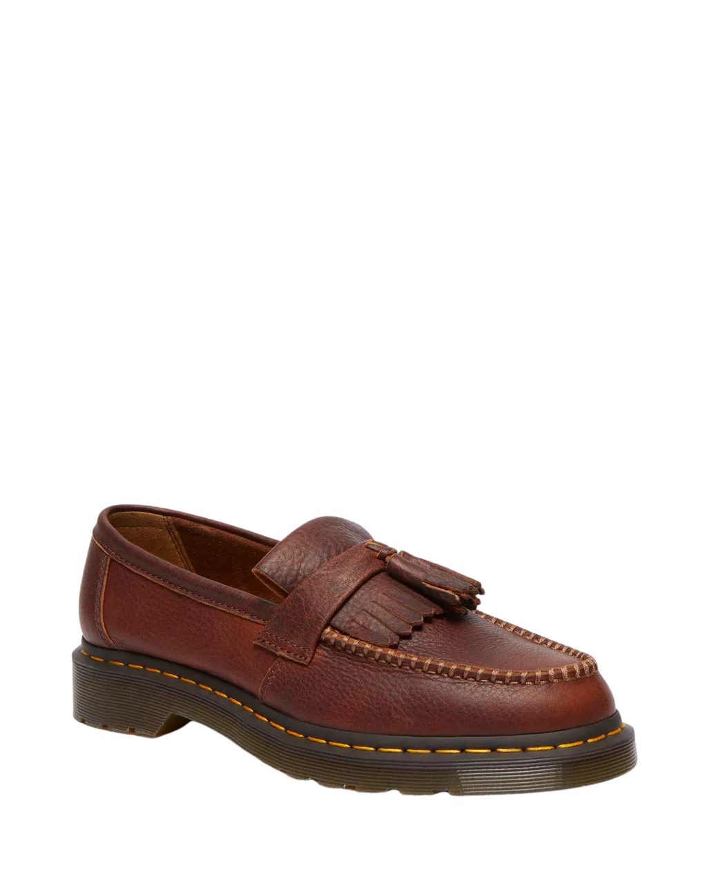 Mocasines Adrian Yellow Stitch de cuero Ambassador con borlas Cashew