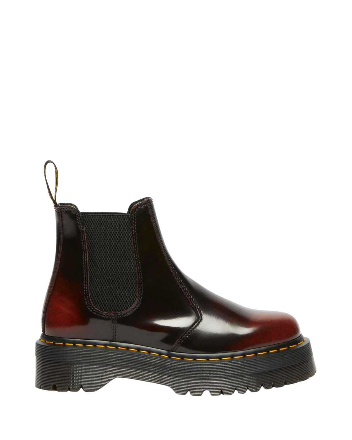 Botas Chelsea 2976 Quad Yellow Stitch de cuero Arcadia con plataforma Cherry Red