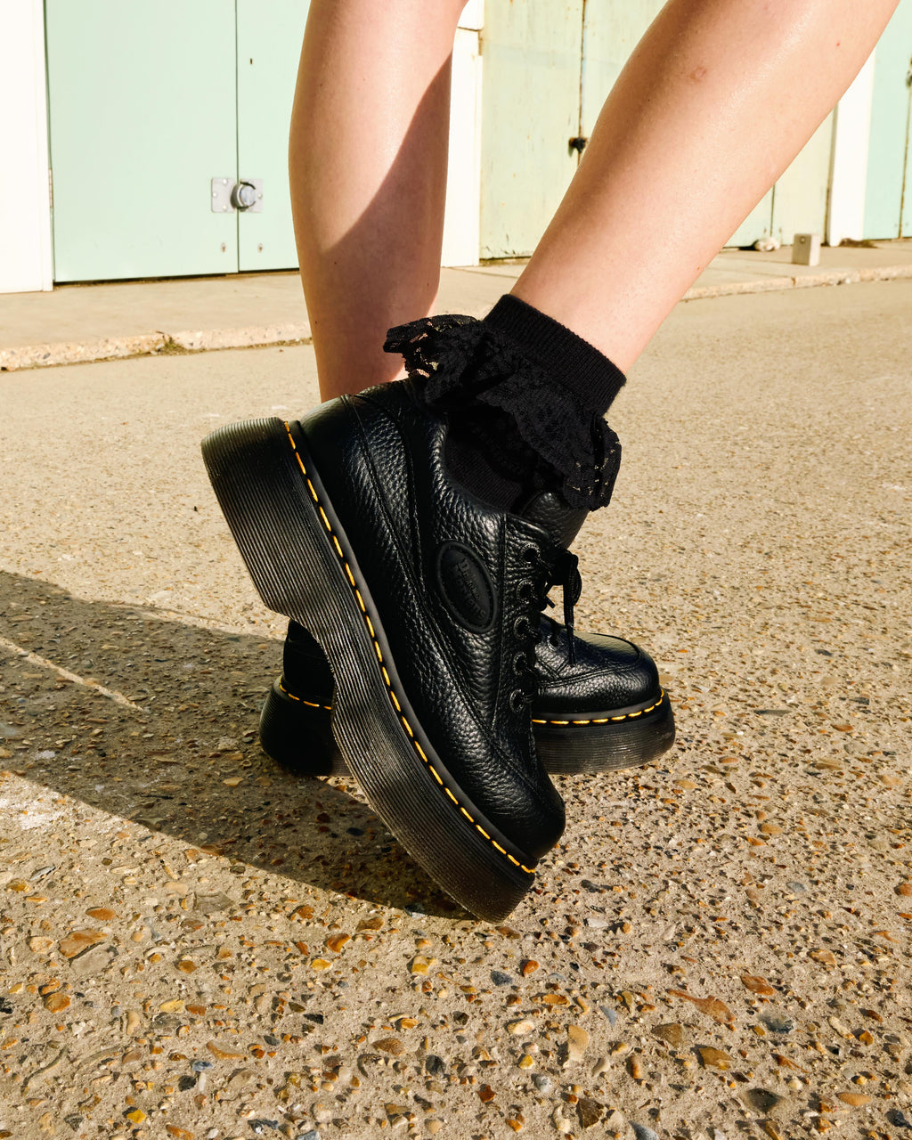 Zapatos Buzz de cuero Milled Nappa con 5 ojales