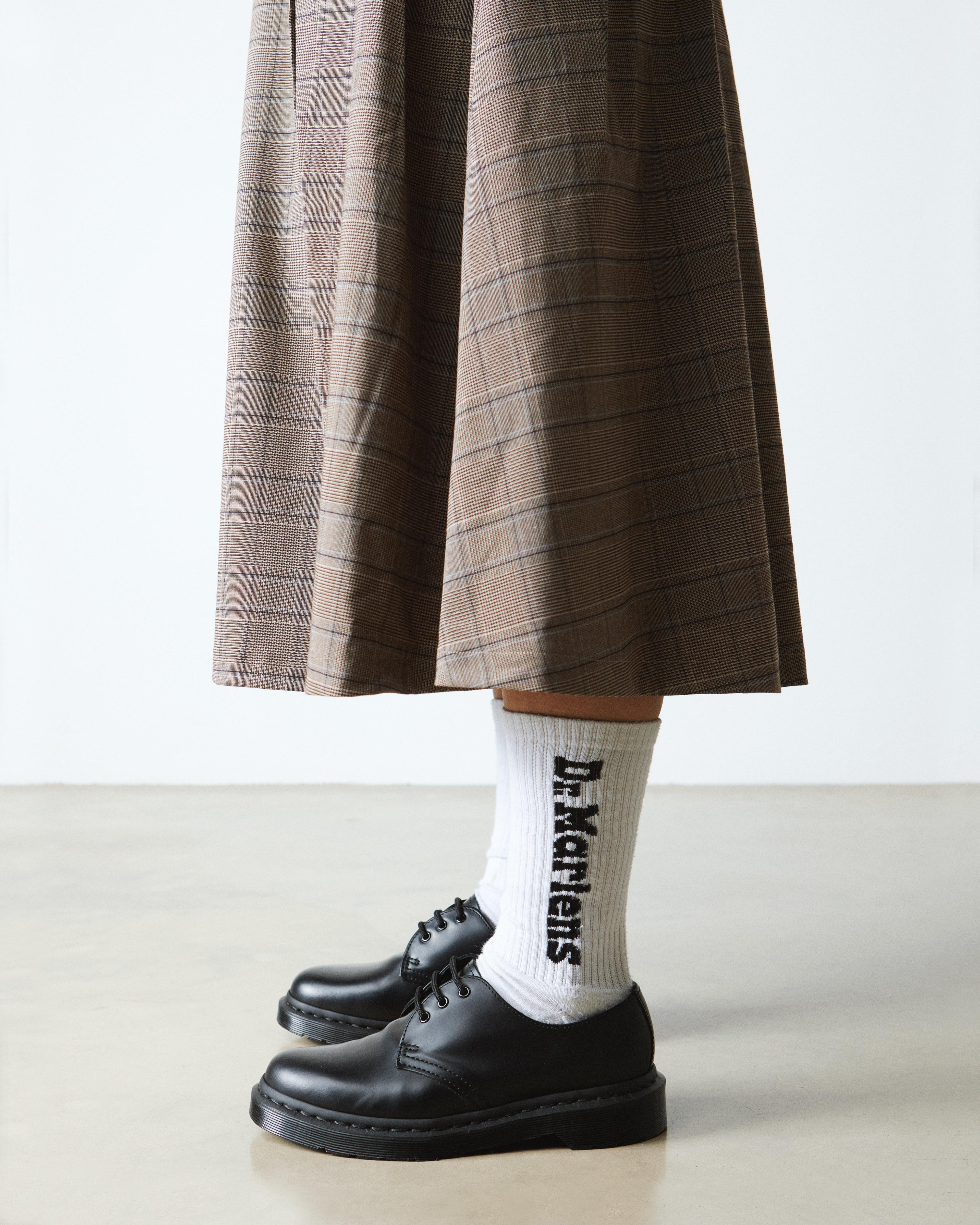 Calcetines con logo vertical de mezcla de algodón