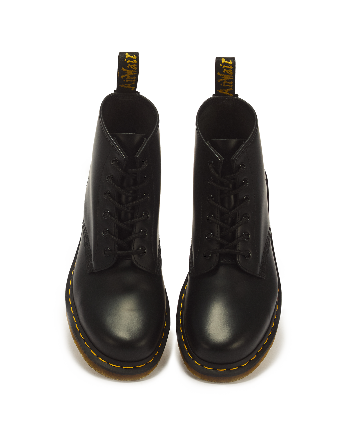 Botines 101 Yellow Stitch de cuero Smooth Dr. Martens - vista superior