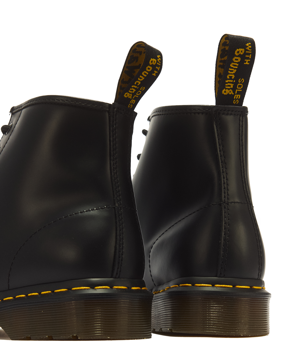 Botines 101 Yellow Stitch de cuero Smooth Dr. Martens - vista trasera