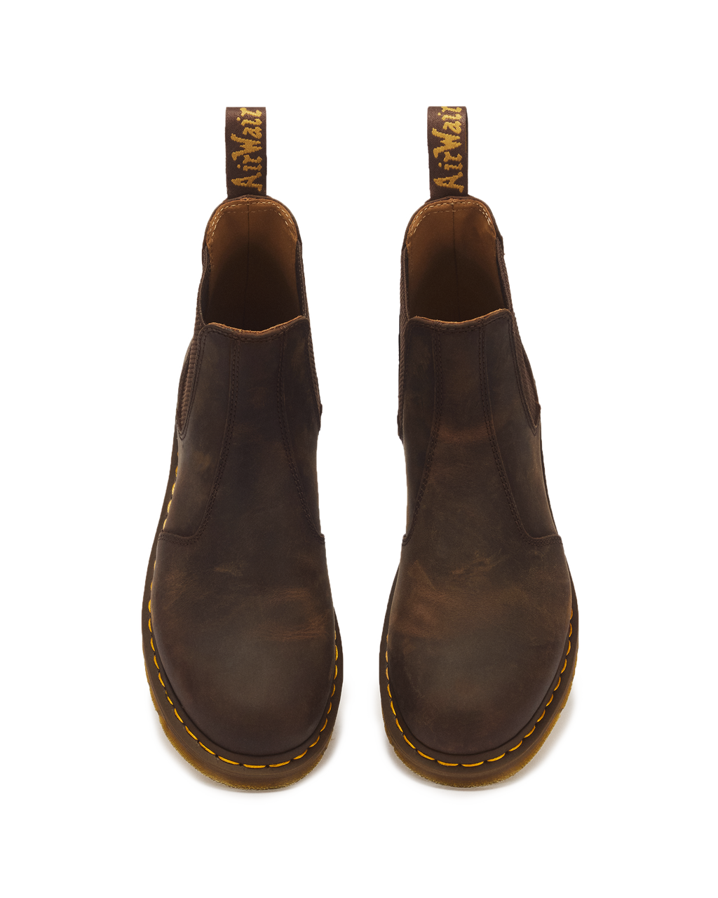 Botas Chelsea 2976 Yellow Stitch de cuero Crazy Horse Dr. Martens - vista superior