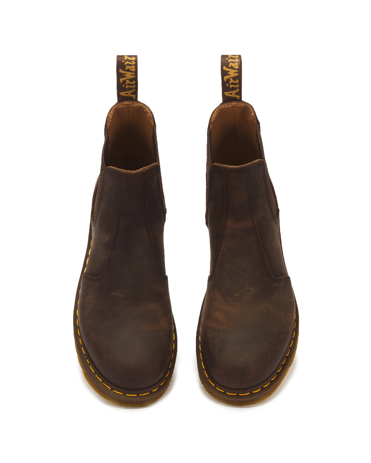 Botas Chelsea 2976 Yellow Stitch de cuero Crazy Horse Dr. Martens - vista superior