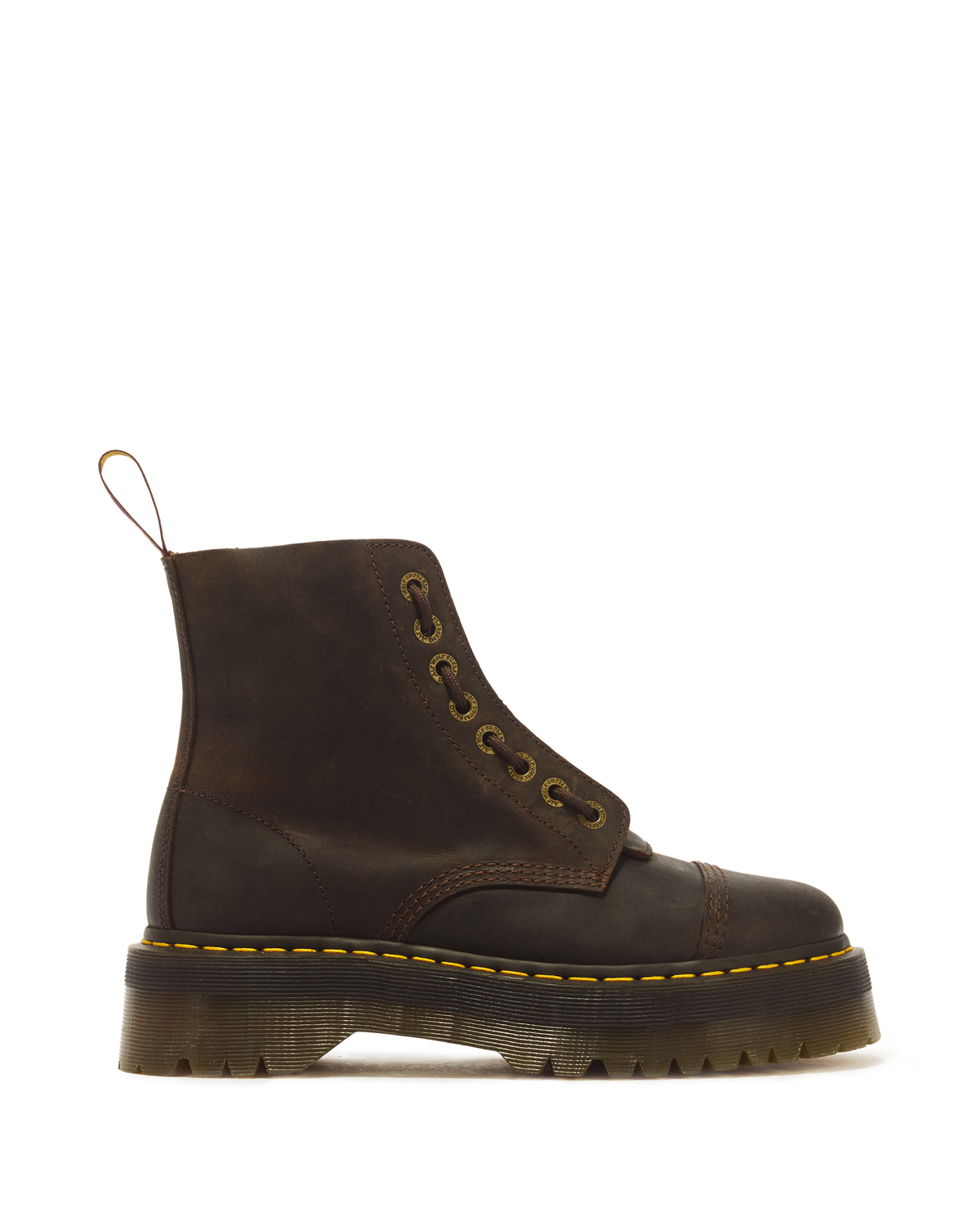 Botas con plataforma Sinclair de cuero Crazy Horse Dr. Martens - vista frontal