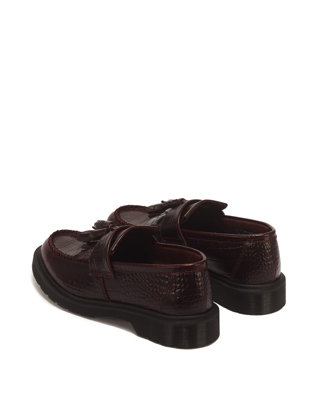 Mocasines Adrian de cuero Croc Emboss con borlas