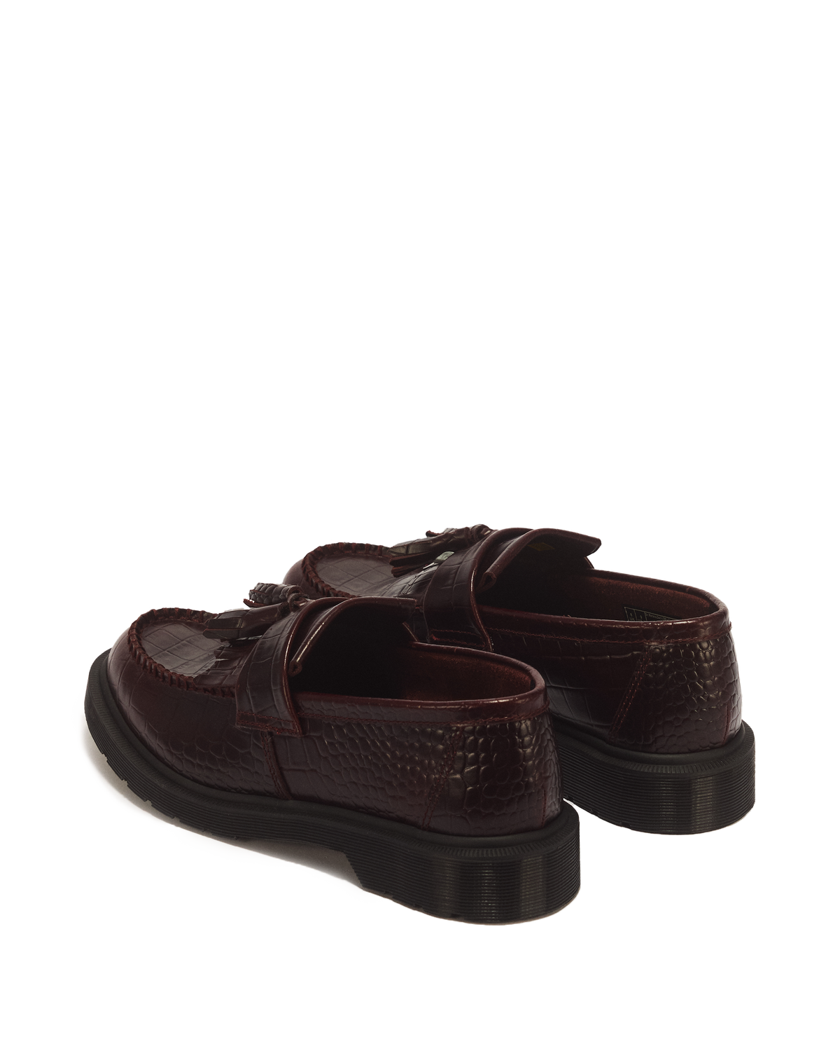 Mocasines Adrian de cuero Croc Emboss con borlas